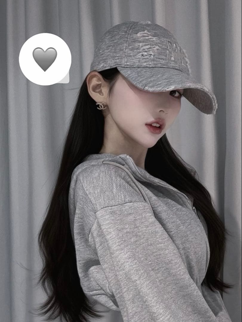 新品・未開封♡スウェットダメージキャップ　GRY
