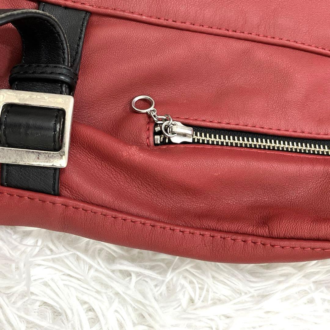 極美品✨　CLUB GREEDY　シングルライダース　L　本革　レザー　赤/黒