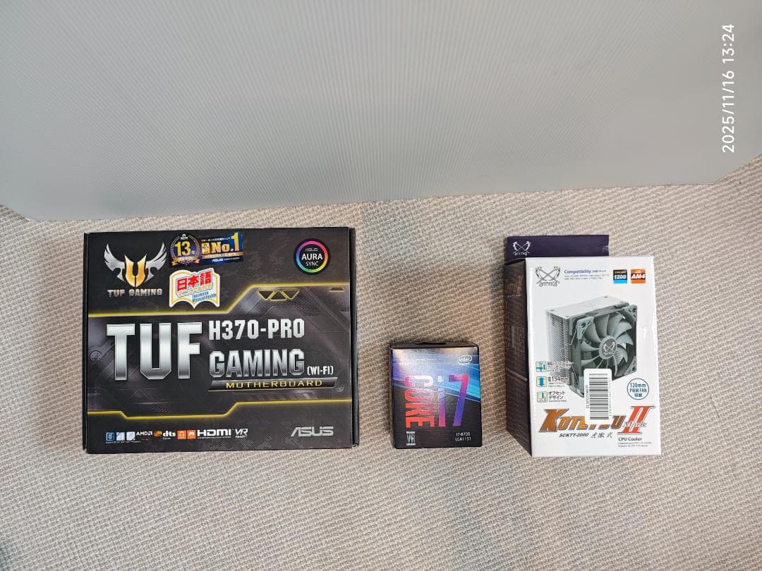 【3点セット】Core i7-8700 （マザーボード・クーラー付き）