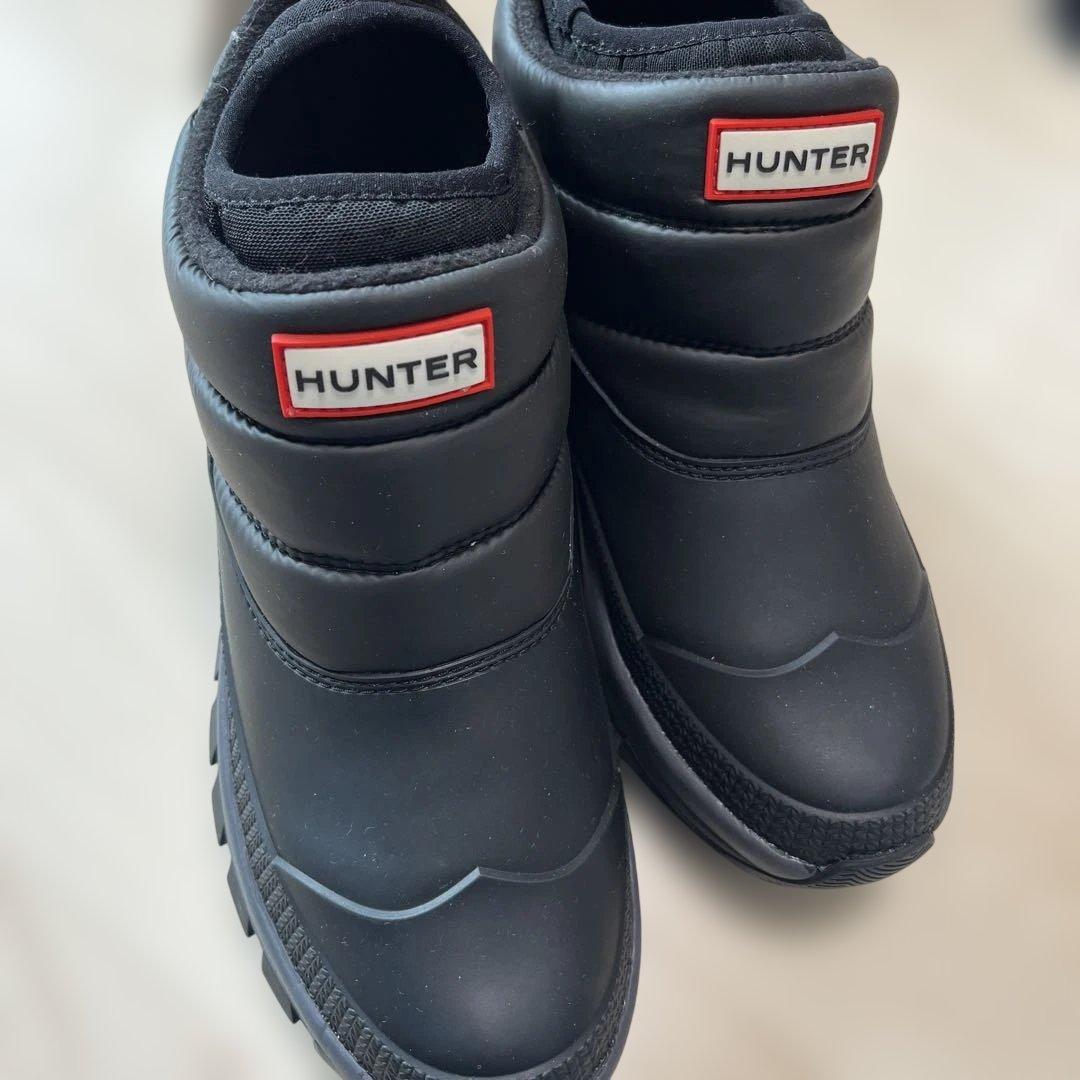 HUNTER ブラック スリップオンブーツ 新品タグ付き23センチ