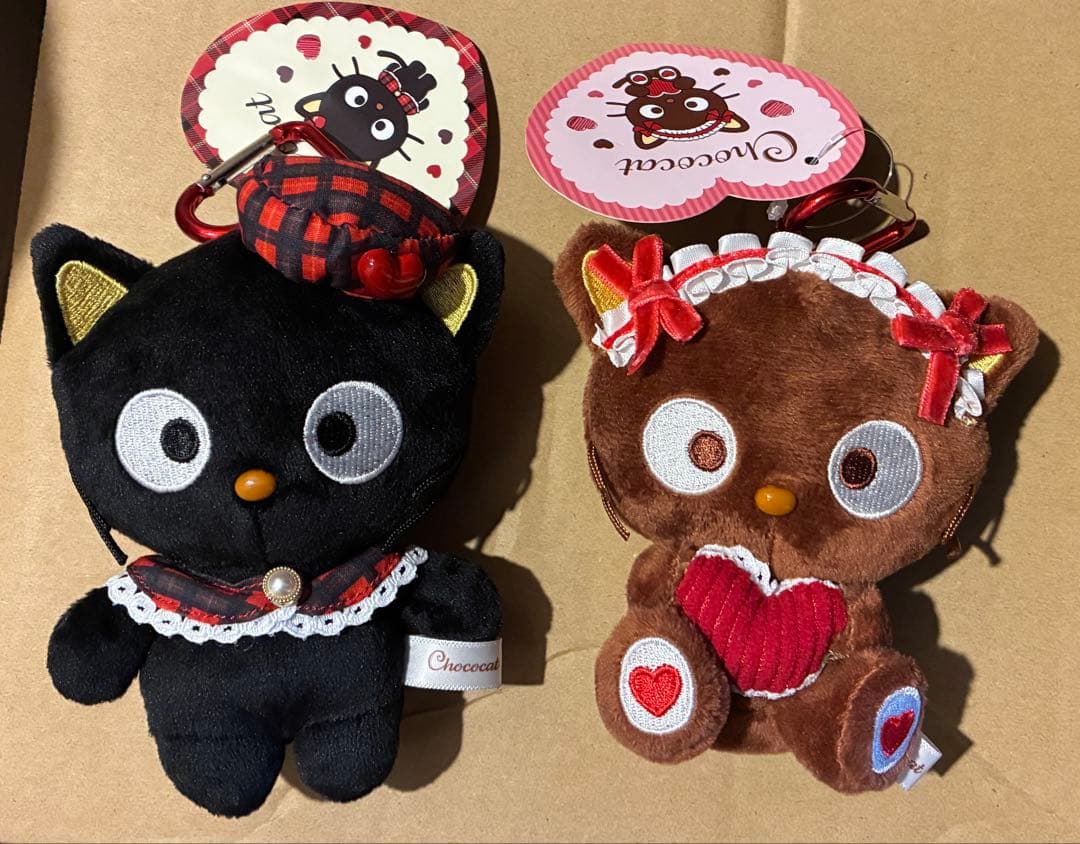 フリルハート チェックハート　チョコキャット　マスコット スピンズ サンリオ