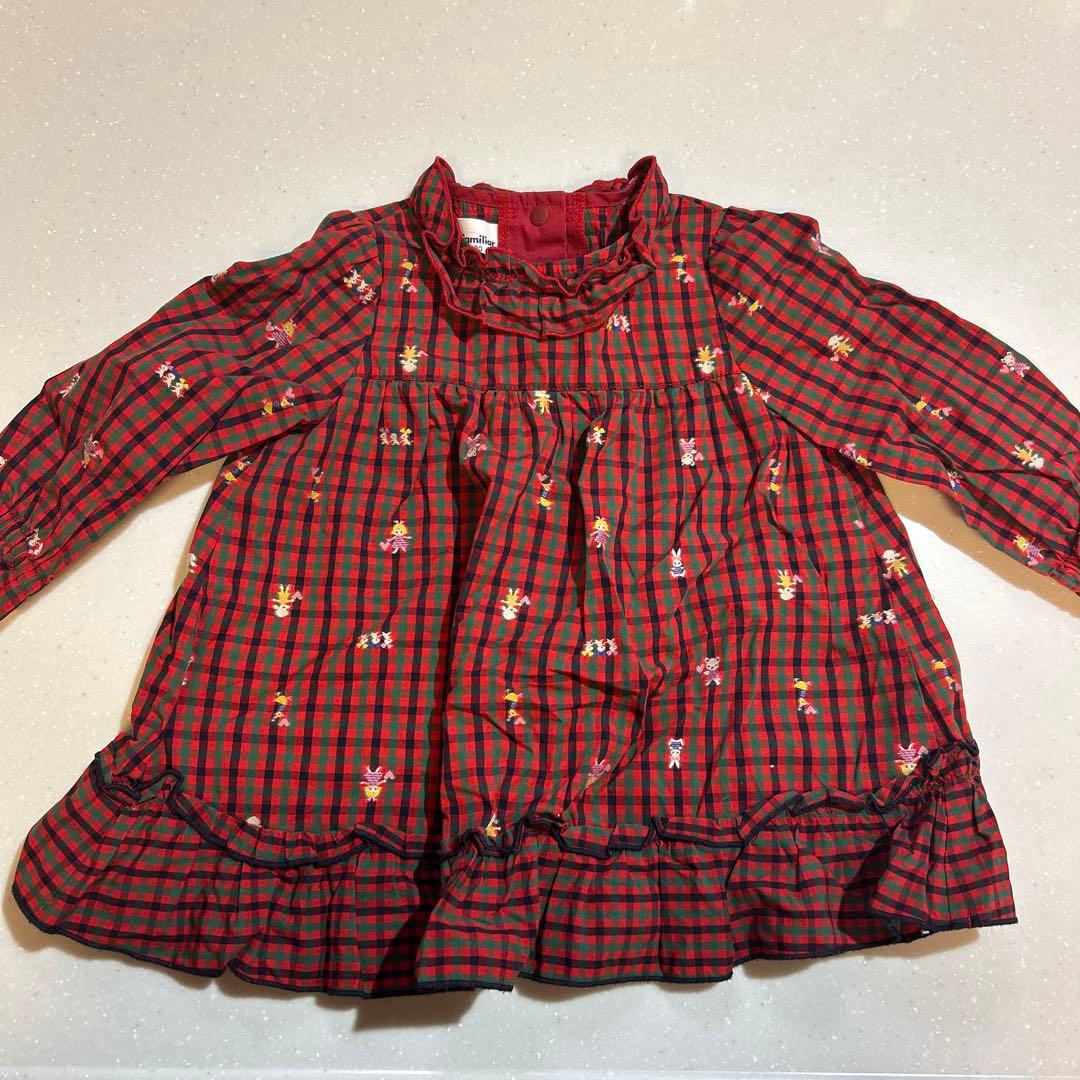 みー。 未使用 ファミリア familiar 80サイズ ワンピース