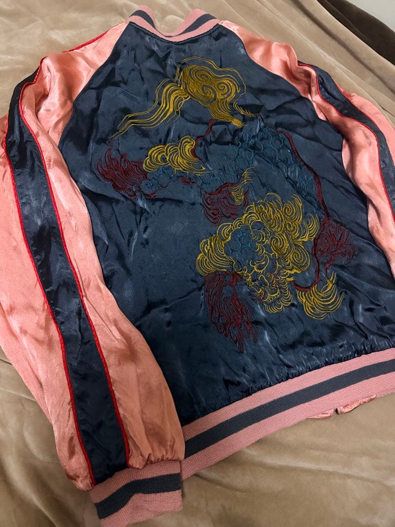 ２面用 japan script ライオン 虎日本限定スカジャン vintage