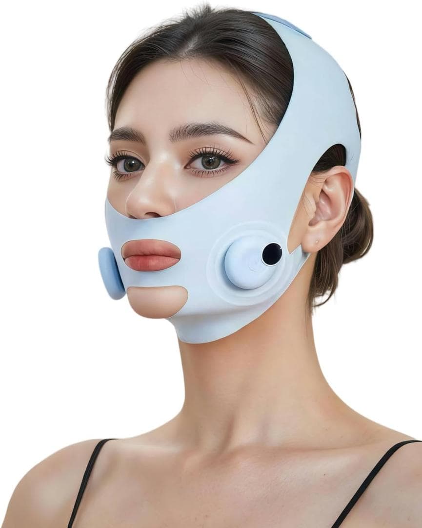 美顔器 EMSフェイスベルト EMS小顔ベルト 【充電式・肌感覚設計・2WAY