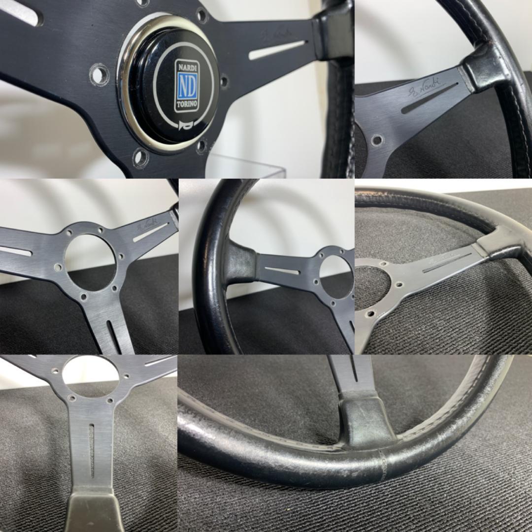 ナルディ クラシック ブラックスポーク レザー ホーンボタン＆新品ネジ6本付