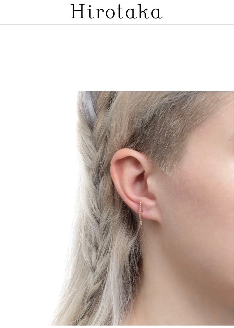 Hirotaka ショートバーダイヤモンドピアス