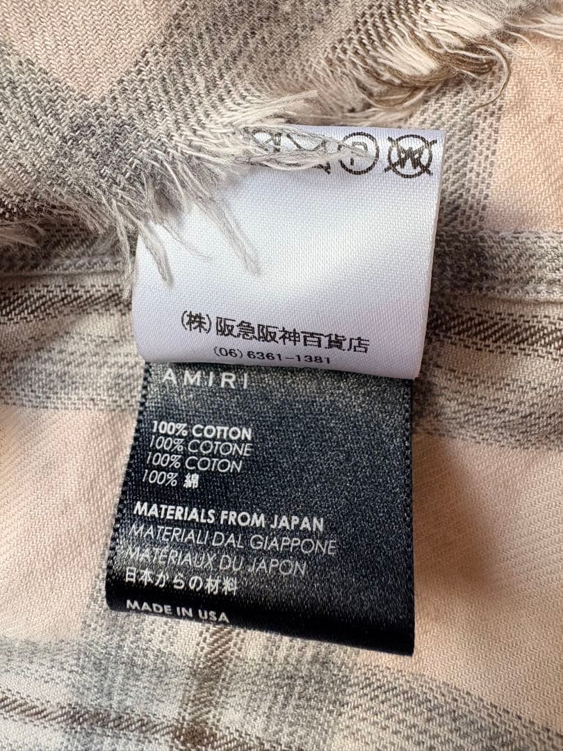 AMIRI アミリ　ピンク系チェック柄カジュアルシャツ
