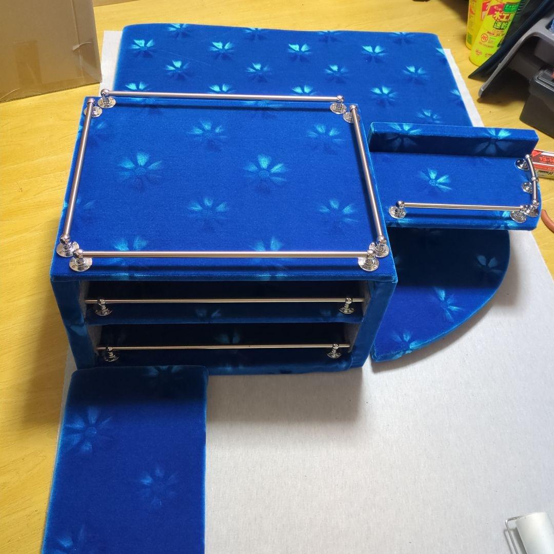 【hiro.0000】① コンソールBOX棚3点【コスモスブルー】